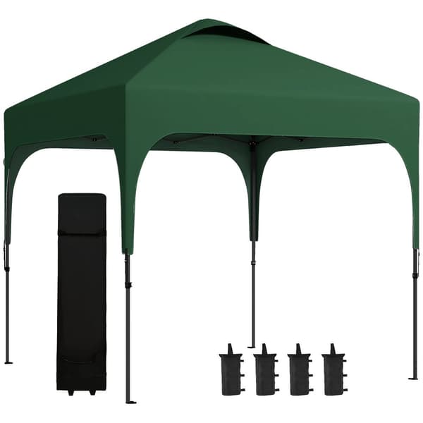 Gazebo, 2,5 x 2,5 m, UV 50 beskyttelse, højdejusterbar,Mørkegrøn