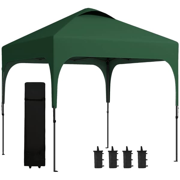 Gazebo, 2,5 x 2,5 m, UV 50 beskyttelse, højdejusterbar,Mørkegrøn