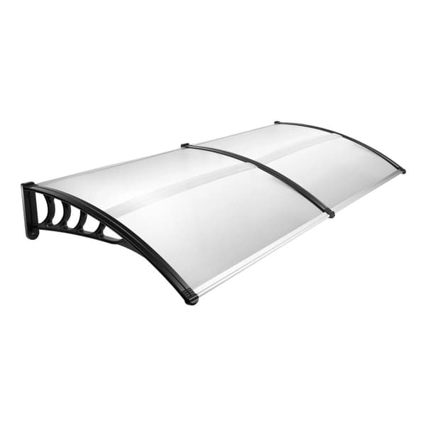 Kappe til Foran Dør, 200 cm Bredde, Polycarbonat Tag, Vejrbestandigt Design,HVID