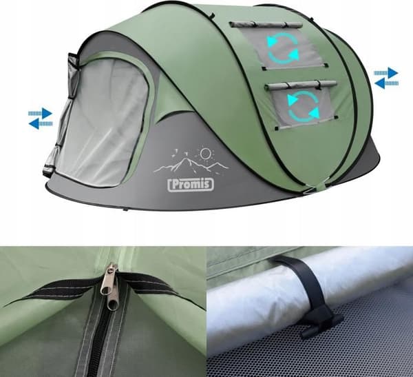 TURISTISK CAMPINGTÄLT för 3 pers. POP-UP SJÄLVUTVIDGANDE Lovar 3 SEKUNDER