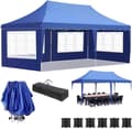 Miniatyrbillede 1 af 2: Pop-Up Pavillon 3m x 6m, Vandtæt med UV-beskyttelse, Nem Opsætning,Blå