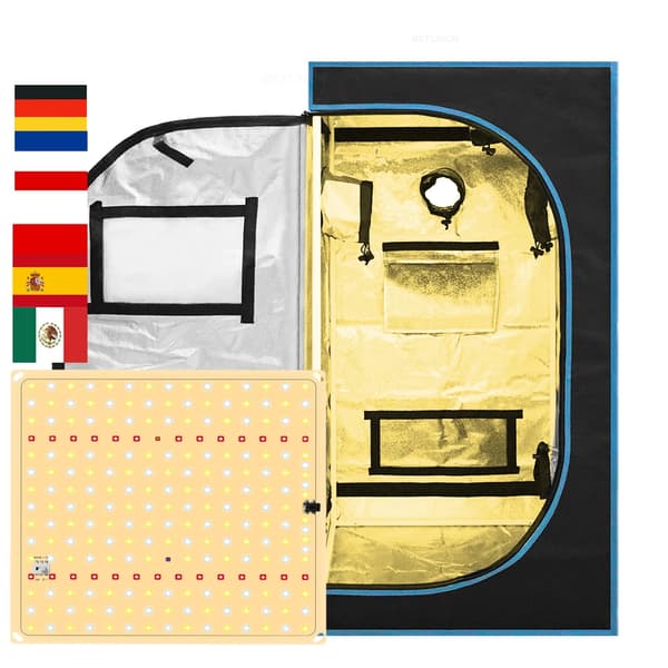 LED-växtljus och växttältkit, 90x90x180CM storlek, 226 LED-lampor, dimbar,90x90x180CM Kit