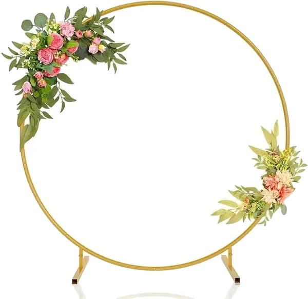 Bröllopsbåge, Robust Metallkonstruktion, Elegant Blomsterdesign,2m (78,7 tum), guld