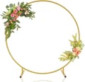 Miniatyrbild 1 av 2: Bröllopsbåge, Robust Metallkonstruktion, Elegant Blomsterdesign,2m (78,7 tum), guld