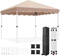 Miniatyrbild 2 av 2: Pop Up Paviljong, Vattentät Tältmarkis, UPF50+ Solskydd 3x3m, Justerbar Höjd,Beige