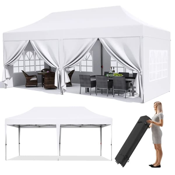 Pavillon Popup Gazebo, Vandtæt, UV-beskyttelse,HVID