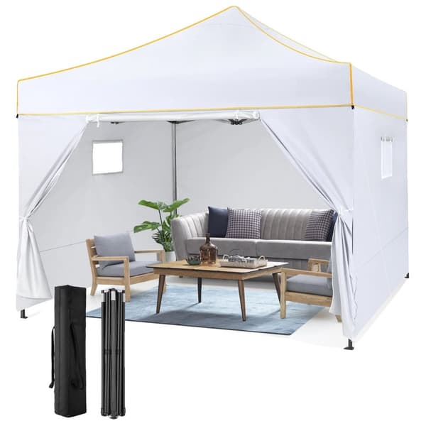 Pop Up Pavillon, Vandtæt, UV Beskyttelse,Hvid, 3x3m