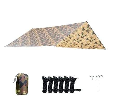Bærbar Camping Tarp, Vandtæt Indeks 1000-1500 mm, Til 3-4 Personer,300x300cm