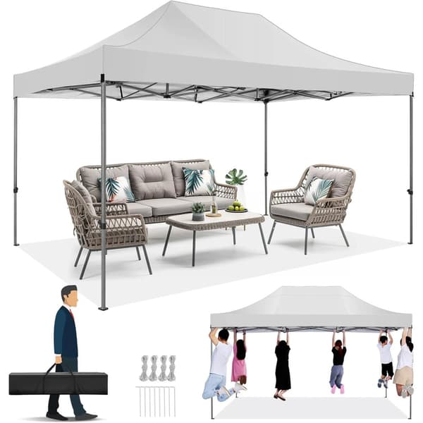 Pop-up Telt, Vandtæt, UV-beskyttelse,Hvid, 3x4.5m