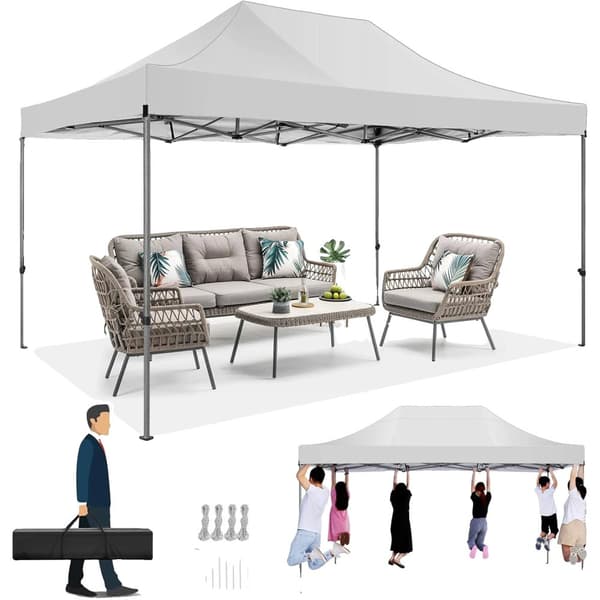 Pop-up Telt, Vandtæt, UV-beskyttelse,Hvid, 3x4.5m