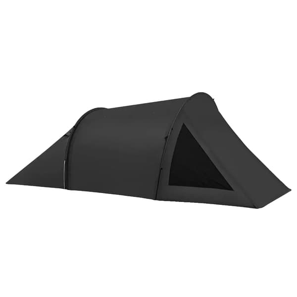 Familj campingtält, kupol, snabb automatisk öppning, två sovrum,Svart
