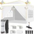 Miniatyrbillede 2 af 2: Folding Gazebo, Vandtæt, Nem Montering, Justerbar Højde,Hvid