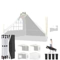 Miniatyrbillede 1 af 2: Folding Gazebo, Vandtæt, Nem Montering, Justerbar Højde,Hvid