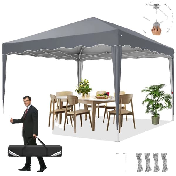 Gazebo, Justerbar Højde, Vandtæt, UV Beskyttelse,Grå