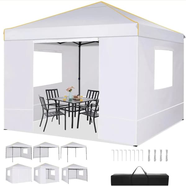 Gazebo, Vandtæt, Anti-UV, 4 Sidevægge,Hvid, 3x3m