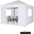 Miniatyrbillede 1 af 2: Gazebo, Vandtæt, Anti-UV, 4 Sidevægge,Hvid, 3x3m