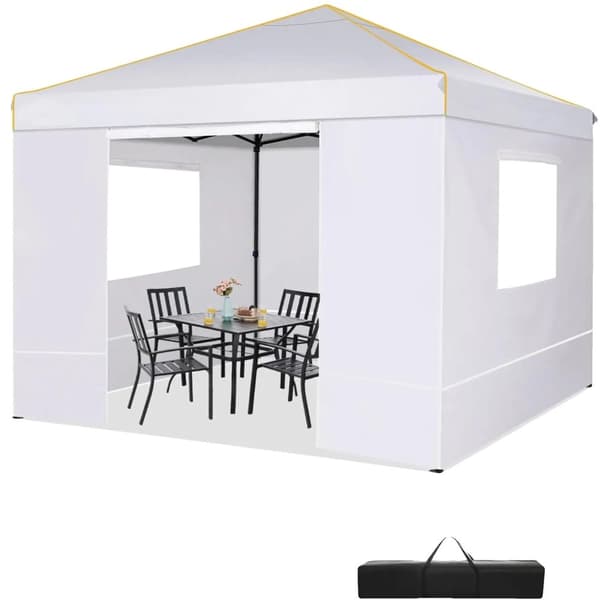 Gazebo, Vandtæt, Anti-UV, 4 Sidevægge,Hvid, 3x3m