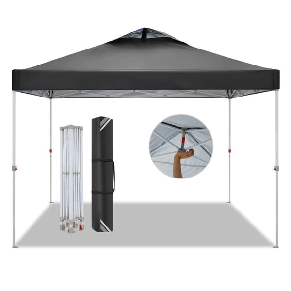 Gazebo, Vandtæt, UV-beskyttelse, Højdejusterbar,Sort
