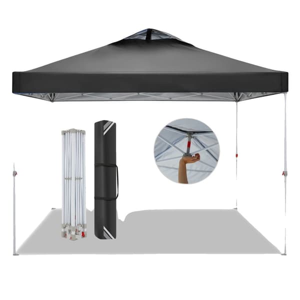 Gazebo, Vandtæt, UV-beskyttelse, Højdejusterbar,Sort