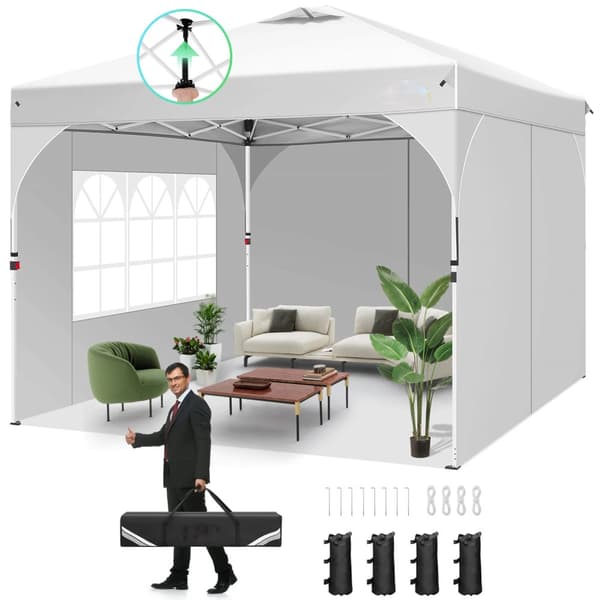 Paviljong, Vattentät, Stabil, Lätt att montera,3x3M, Vit