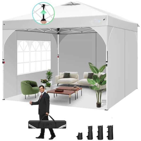 Paviljong, Vattentät, Stabil, Lätt att montera,3x3M, Vit