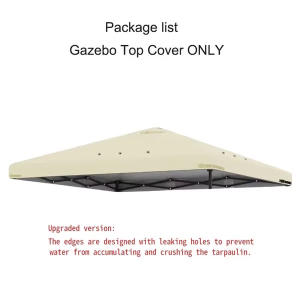 3x3m Gazebo-katospeite, Oxford-materiaali, vedenpitävä, kaksikerroksinen muotoilu,3m * 3m, uusi Yksittäinen Beige