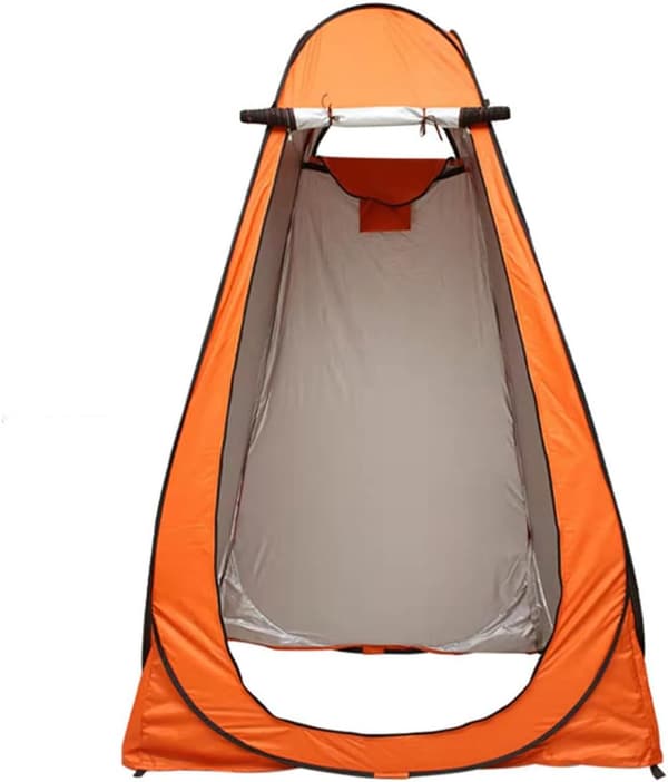 Lollanda Pop-Up WC-teltta, Pop-up Teltan Pukuhuone – Vedenpitävä, Pop-up design, Automaattinen asennus, Kannettava - 120x120x190 cm / 150x150x190 cm Oranssi 150×150×190cm