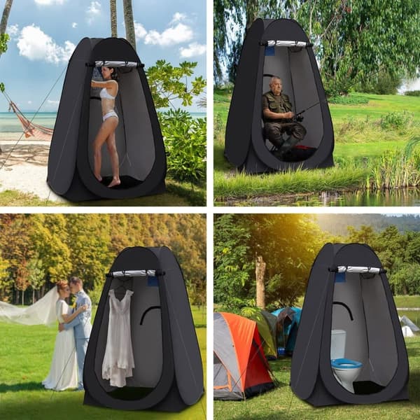 Lollanda Pop-up telt – stående omklædningsrum, vandtæt, solbeskyttelse og UV-beskyttelse, bærbar, perfekt til camping, strand og fiskeri