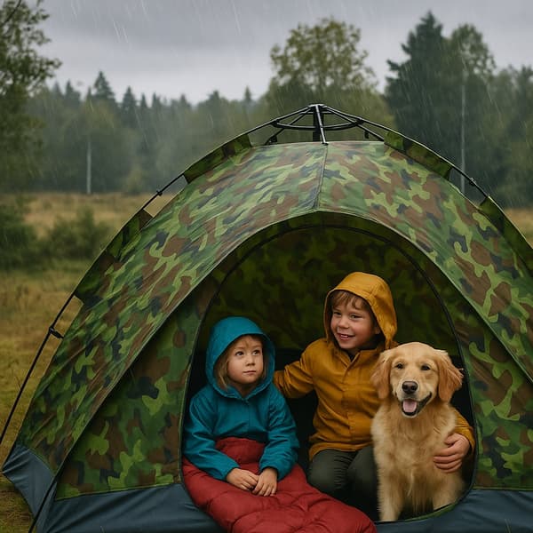 Quick-Up Camouflagetält för 3–8 personer