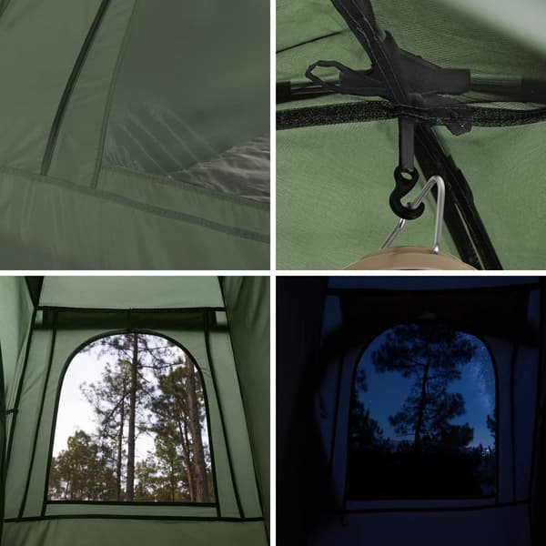 SoBuy Campingtält för 1 Person – Med Förvaring & Lampkrok, 2-i-1 Enkel Tält | 193x86x160cm Grön OGS32-II-GR
