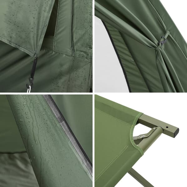 SoBuy Campingtält för 1 Person – Med Förvaring & Lampkrok, 2-i-1 Enkel Tält | 193x86x160cm Grön OGS32-II-GR
