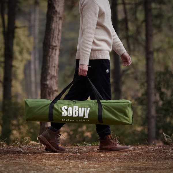 SoBuy Campingtält för 1 Person – Med Förvaring & Lampkrok, 2-i-1 Enkel Tält | 193x86x160cm Grön OGS32-II-GR
