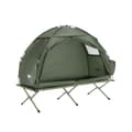 Miniatyrbild 1 av 9: SoBuy Campingtält för 1 Person – Med Förvaring & Lampkrok, 2-i-1 Enkel Tält | 193x86x160cm Grön OGS32-II-GR