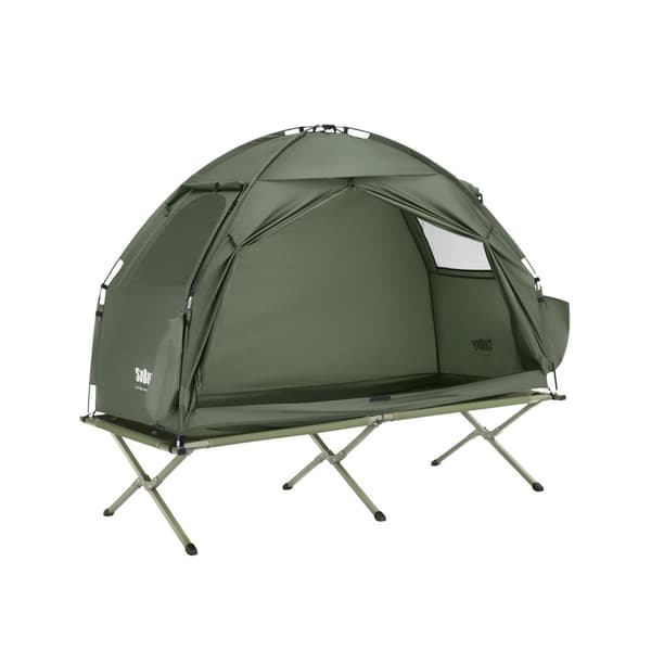 SoBuy Campingtält för 1 Person – Med Förvaring & Lampkrok, 2-i-1 Enkel Tält | 193x86x160cm Grön OGS32-II-GR