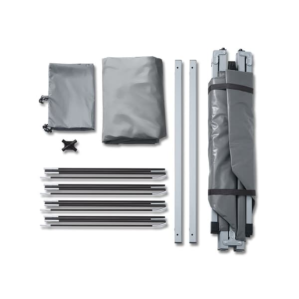 SoBuy Campingtält för 1 Person – Med Förvaring & Lampkrok, 2-i-1 Enkel Tält | 193x86x160cm Ljusgrå OGS32-II-HG