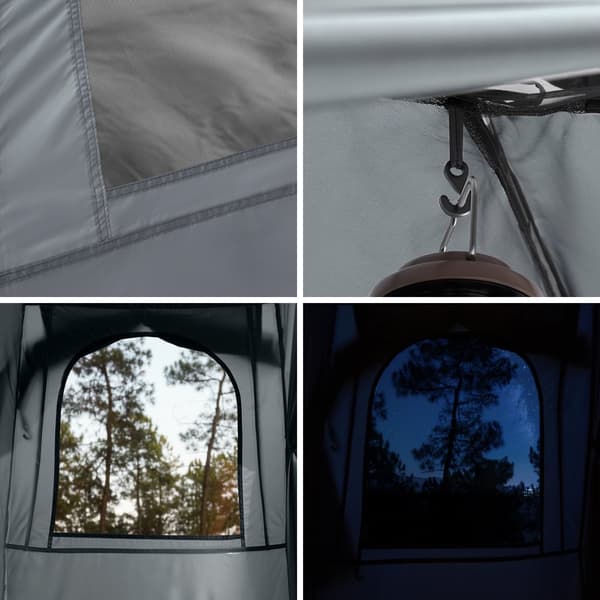 SoBuy Campingtält för 1 Person – Med Förvaring & Lampkrok, 2-i-1 Enkel Tält | 193x86x160cm Ljusgrå OGS32-II-HG