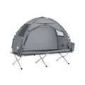 Miniatyrbild 1 av 9: SoBuy Campingtält för 1 Person – Med Förvaring & Lampkrok, 2-i-1 Enkel Tält | 193x86x160cm Ljusgrå OGS32-II-HG