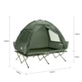 Miniatyrbild 3 av 10: SoBuy Campingtält för 2 Personer – Med Fältsäng, 2-i-1 Tält | 193x145x185cm Grön OGS32-II-L-GR