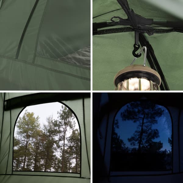 SoBuy Campingtält för 2 Personer – Med Fältsäng, 2-i-1 Tält | 193x145x185cm Grön OGS32-II-L-GR