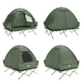 Miniatyrbild 7 av 10: SoBuy Campingtält för 2 Personer – Med Fältsäng, 2-i-1 Tält | 193x145x185cm Grön OGS32-II-L-GR