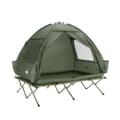 Miniatyrbild 1 av 10: SoBuy Campingtält för 2 Personer – Med Fältsäng, 2-i-1 Tält | 193x145x185cm Grön OGS32-II-L-GR