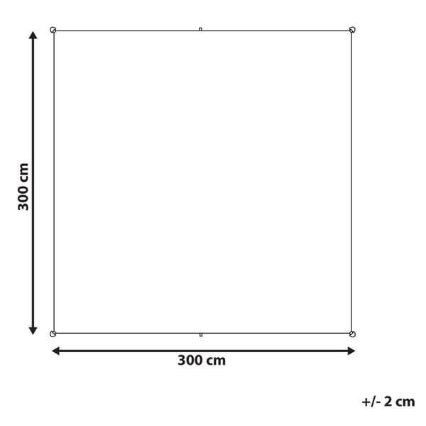 Firkantet skyggesejl 300 x 300 cm off-white LUKKA Lumarko!