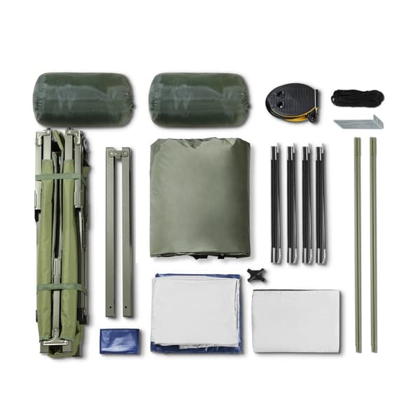 SoBuy 4-i-1 Camping Telt med markise – Til 2 Personer | 193x145x185cm Grøn OGS61-L-GR