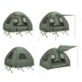 Miniatyrbillede 7 af 9: SoBuy 4-i-1 Camping Telt med markise – Til 2 Personer | 193x145x185cm Grøn OGS61-L-GR