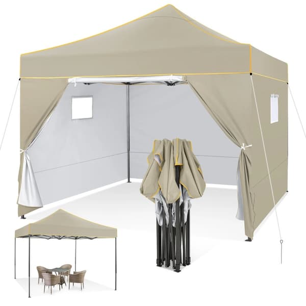 Gazebo, Vandtæt, Justerbar Højde,Khaki