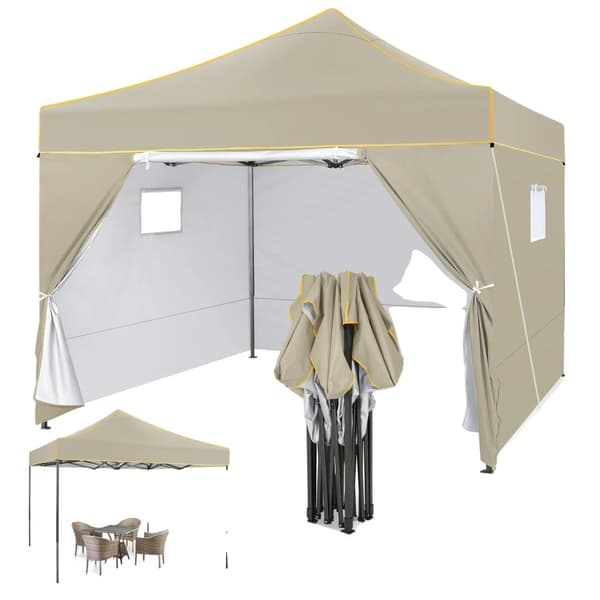 Gazebo, Vandtæt, Justerbar Højde,Khaki