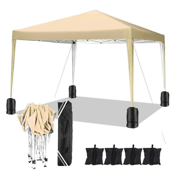 Gazebo, Vandtæt Stof, Justerbar Højde,Khaki