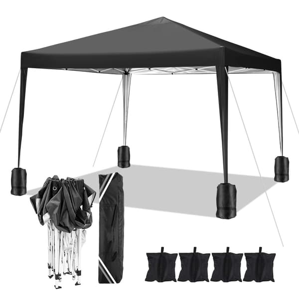 Gazebo, Vandtæt Stof, Justerbar Højde,Sort