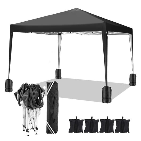 Gazebo, Vandtæt Stof, Justerbar Højde,Sort