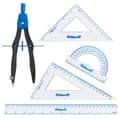 Miniatyrbillede 1 af 2: PELIKAN GEOMETRISK SÆT 5 ELEMENTER KOMPASLINEAL